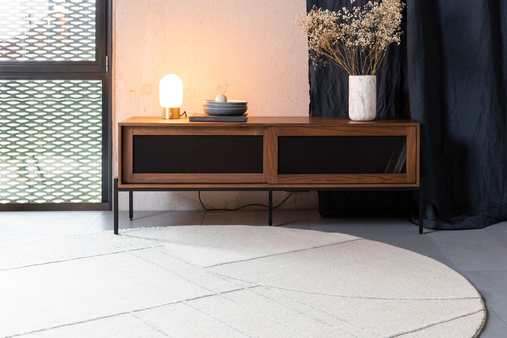 Zuiver Bliss Grey & Blue Round Rug 240cm